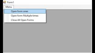 Creatin MDI Parent, Child, Menu Strip In MDI ,Open Form, Close All Forms in C# Windows Forms