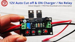 Auto cut off 12v Battery charger circuit using Mosfets