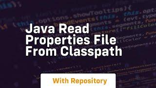 java read properties file from classpath