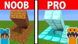 NOOB vs PRO: SAFEST HIDDEN HOUSE BUNKER BUILD CHALLENGE Minecraft