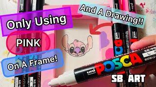 Only Using PINK Painting On A Picture Frame!! | SB Art