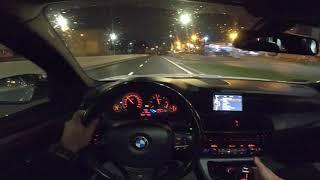 2013 BMW F10 520d 2.0 R4 chiptuning diesel 215 HP - POV Test Drive, sound, and powerslide
