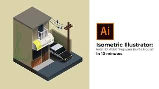 Isometric Illustrator: INITIAL D, AE86 "Fujiwara Bunta House"  In 10 minutes