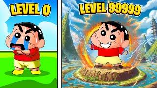 Shinchan Became The Strongest Earth Element God  | Roblox Elemental Powers Tycoon | Funny Game 