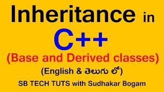 Introduction to Inheritance in c++ | Inheritance | in telugu | By Sudhakar Bogam | C++ Programming