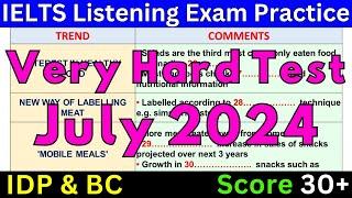 Most Challenging 06, 11, 20 & 27 JULY 2024 IELTS LISTENING TEST WITH ANSWERS  IELTS PREDICTION