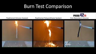 Admil - Prosil 42FR Flame Retardant Silicone - Burn Comparison Test