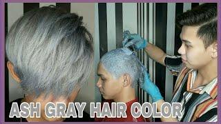 ASH GRAY HAIR COLOR | FULL TUTORIAL