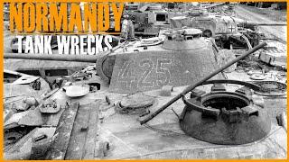 #1 D-Day Normandy Destroyed German and Allied tanks and vehicles footage.