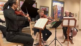 The Fairmount String Trio w/ piano. Brahms: Quartet in G minor, opus 25, IV. Lindsborg, KS. 3-8-25.