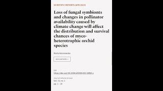 Loss of fungal symbionts and changes in pollinator availability caused by climate cha... | RTCL.TV