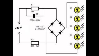 Ночник с пятью светодиодами.   Night light with five LEDs