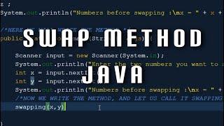 Number Swap Method | Java Program | How to Swap Two Numbers