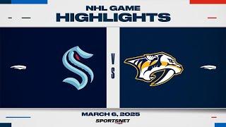 NHL Highlights | Kraken vs. Predators - March 6, 2025