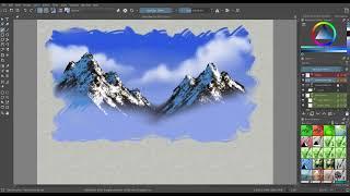 Digital Bob Ross style? Quick sky and mountains