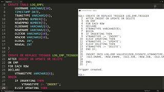 Trigger to store information of employee into log whenever DML operation performed (Trigger Demo-3)