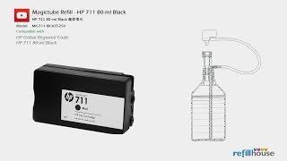 How to refill HP 711 Black - Magictube refill with 250 ml