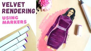 How To Render Velvet Fabric || Velvet Fabric Rendering || Fashion Illustration