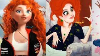 Disney Princesses Glowup Tiktok Cartoon Art V9 Tiktok Ironic Art Memes