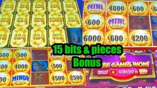 15 bits and pieces bonus. Some with big winnings