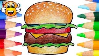 Coloring Pages For Kids Hamburger | Coloring for Kids | Bibabibo