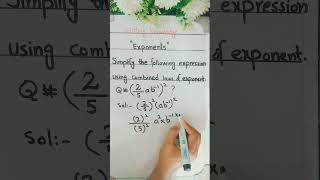 simplification of expression using exponents laws|short feed|mathematics|