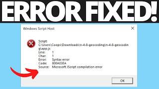 How To Fix Windows Script Host Syntax Error Code 800a03ea Microsoft Jscript Compilation