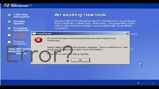 Windows Xp Professional Error During Setup