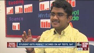 Student gets perfect score on AP tests and SAT