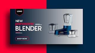 Juice Blender Banner Design in photoshop cc | Ecommerce product banner design