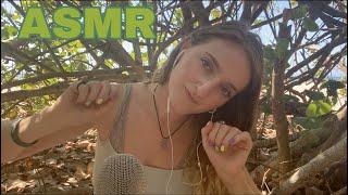 ASMR with wave & bird sounds   finger tracing, mouth sounds, negative energy plucking slow