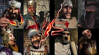 SALADIN LIONHEART PHILIPP SULTAN VS SHERIFF CALIPH FREDERICK PIG | Stronghold Crusader Ai Battle