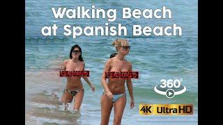  Walking at Barcelona Beach in Spain with Chill Music #VR #4K #video360