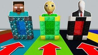 DO NOT CHOOSE THE WRONG DIMENSION IN MINECRAFT PE (Herobrine, Baldi, & Slenderman)