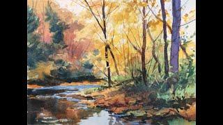 October Stream - Autumn Watercolor Demo