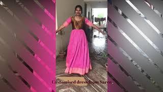 Customised dress from saree #shorts #shortvideos | meethomeesravanthikrishna