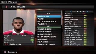 PES 2013 - Milan - Stats - PS2