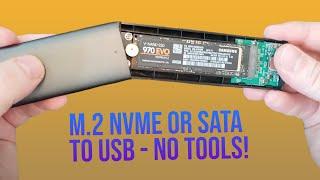 How to Install an M.2 SSD in an External USB Enclosure with NO TOOLS (Tutorial)
