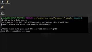 Fix : Connection timed out while pushing to GitHub repo