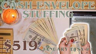 $519 Cash Envelope Stuffing | First Etsy Paycheck Of 2025! | 25 Year Old Budgets