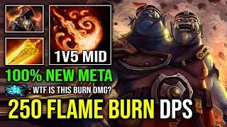 100% NEW META 250 Radiance Flame Ignite Burn DPS Solo Mid Ogre Magi 1v5 Run At Them Dota 2