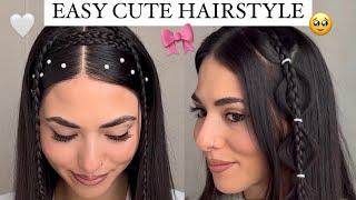 4 Easy Cute Hairstyles  (For short, medium and long hair length)