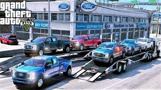 GTA 5 Real Life Mod #124 Delivering New 2020 Ford F-250 & F-350 King Ranch To My Ford Car Dealership