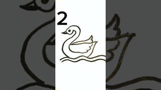 How to draw picture using number "2"/number drawing #duck #drawing #creative #education #ytshorts