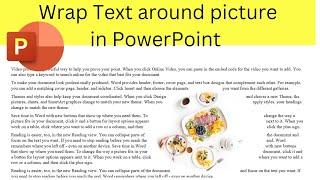 How to wrap  text around a picture in  PowerPoint|Wrap text around an image in PowerPoint