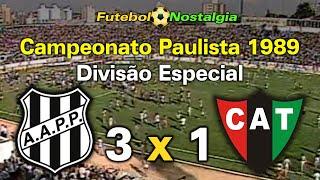 Ponte Preta 3 x 1 Taquaritinga - 03-12-1989 ( Campeonato Paulista - Divisão Especial )