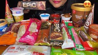 ASMR EATING ICECREAMMAGNUM ALMOND,AMUL EPIC,KWALITY WALLS,CHOCO BAR *FOOD EATING*