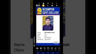 College ID card design Step by Step | Nizampur government College ID card design 2023 #iddesign