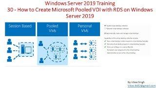 Windows Server 2019 Training 30 - How to Create Microsoft Pooled VDI with RDS on Windows Server 2019