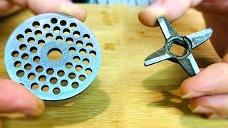 A knife from a meat grinder is like a RAZOR! WITHOUT TOOLS, How to sharpen a knife in a meat grinder